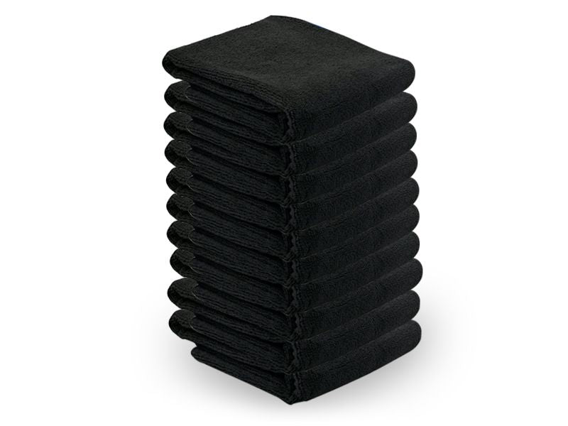 ActiveShop Microfiber Towel 73 × 40cm 10 pcs Black - isolated on a white background