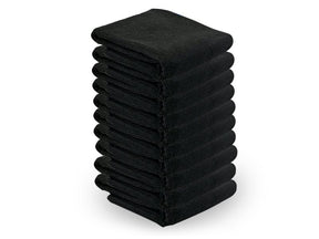 ActiveShop Microfiber Towel 73 × 40cm 10 pcs Black - isolated on a white background