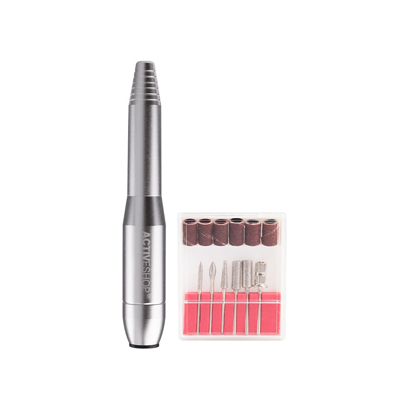 ActiveShop Mini Pro203 Nail Drill Silver - nail drill equipment isolated on a white background