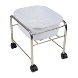 ActiveShop Mobile Pedicure Bowl Stand Chrome - full product view at an angle on a white background