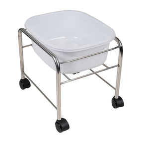 ActiveShop Mobile Pedicure Bowl Stand Chrome - full product view at an angle on a white background