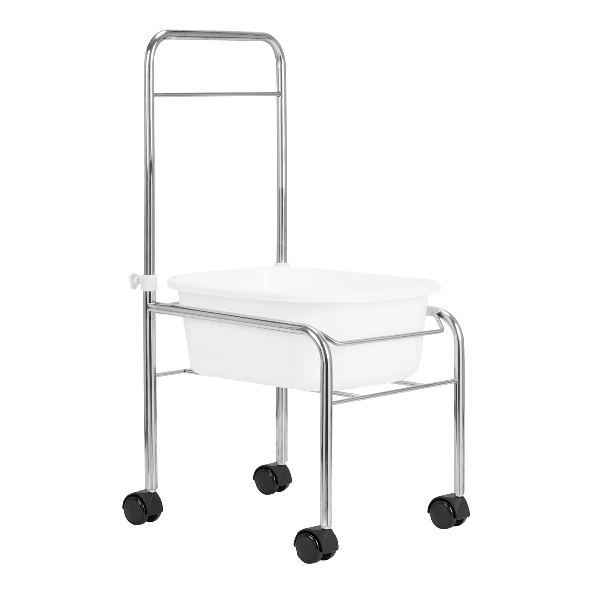 ActiveShop Mobile Pedicure Bowl Stand Chrome - full product view at an angle on a white background