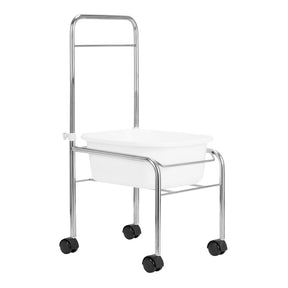 ActiveShop Mobile Pedicure Bowl Stand Chrome - full product view at an angle on a white background