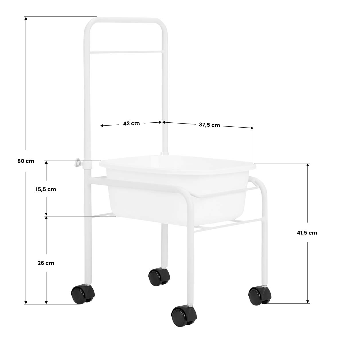 ActiveShop Mobile Pedicure Bowl Stand White - full product view on a white background