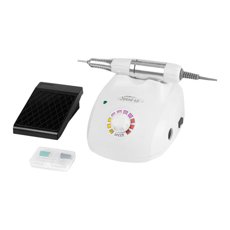 ActiveShop Nail Drill Machine Sprint 48 Basic White - nail drill with handpiece and accessories on a white background