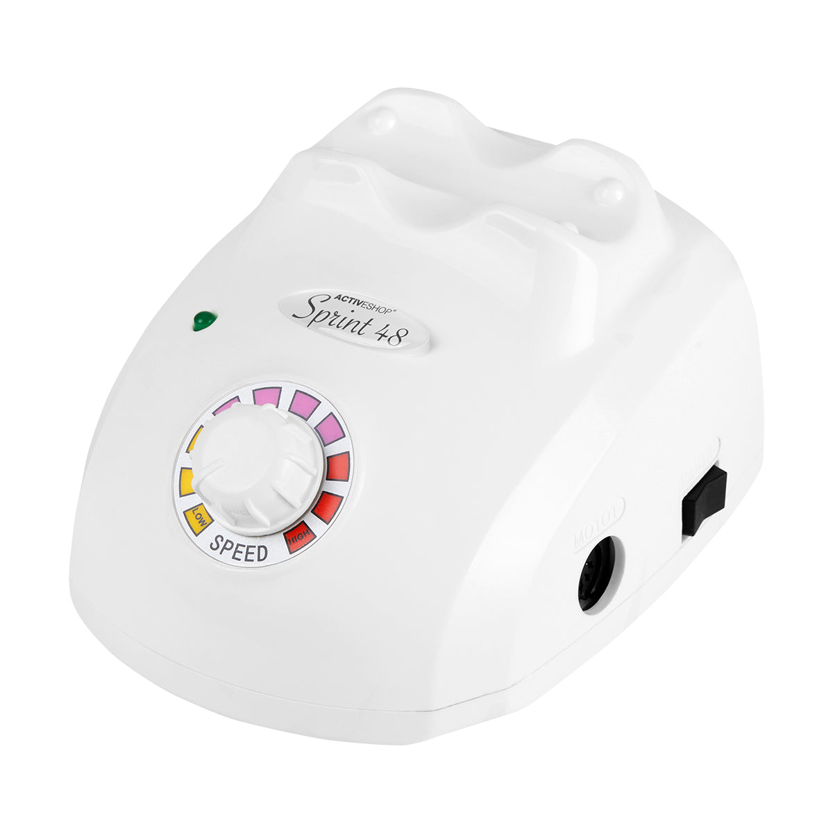 ActiveShop Nail Drill Machine Sprint 48 Basic White - nail drill with handpiece and accessories on a white background