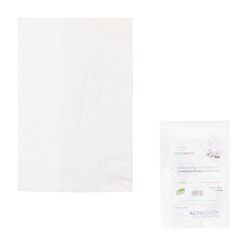 ActiveShop Naturline Disposable Salon Towels 20 × 30cm - 100 Pack - isolated on a white background