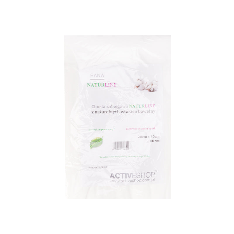 ActiveShop Naturline Disposable Salon Towels 20 × 30cm - 100 Pack - isolated on a white background