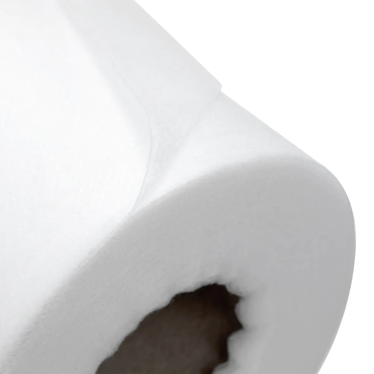 Close-up of the white non-woven material and perforation on the ActiveShop underpad roll