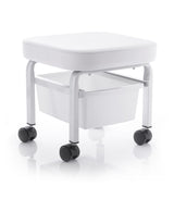 ActiveShop Pedicure Technician Stool With Storage Compartment - full product view at an angle on a white background