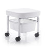 ActiveShop Pedicure Technician Stool With Storage Compartment - full product view at an angle on a white background