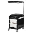 ActiveShop Pedicure Trolley 16 Plus Black / White - front view showing the storage and construction details
