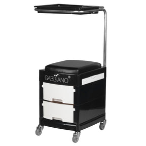 ActiveShop Pedicure Trolley 16 Plus Black / White - front view showing the storage and construction details