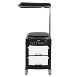 ActiveShop Pedicure Trolley 16 Plus Black / White - front view showing the storage and construction details
