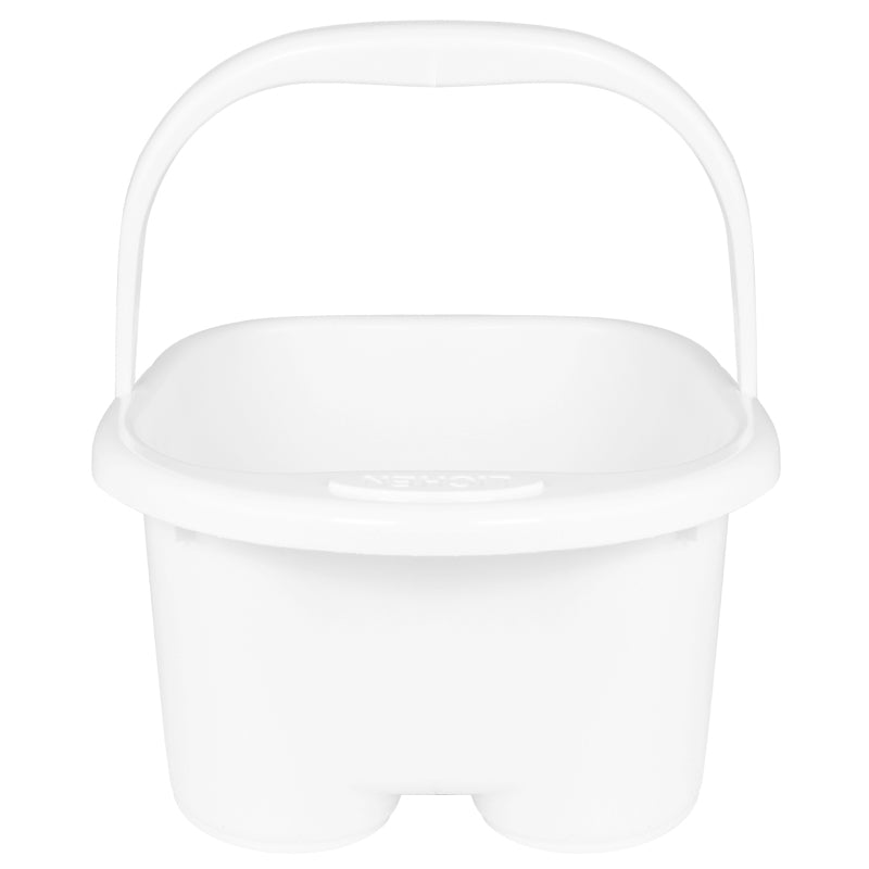ActiveShop Plastic Pedicure Bowl with Handle White - pedicure bowl shown from above with measurements overlaid