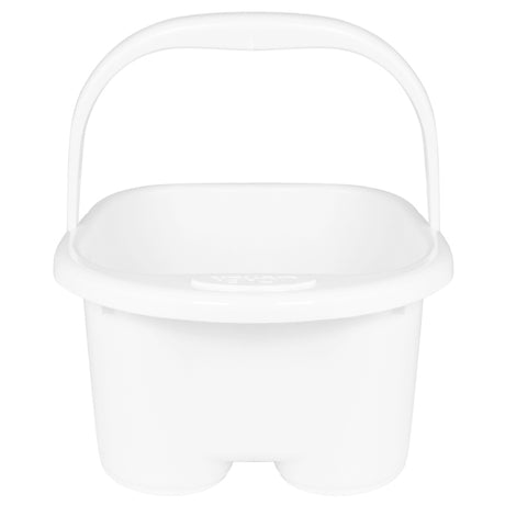 ActiveShop Plastic Pedicure Bowl with Handle White - pedicure bowl shown from above with measurements overlaid