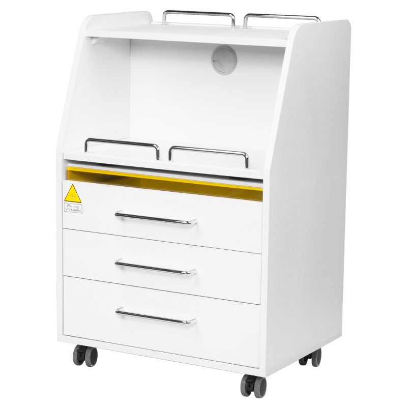 ActiveShop Podiatrist Trolley 601 White - front view showing the storage and construction details