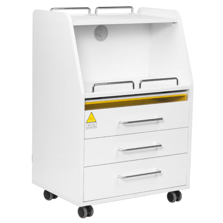 ActiveShop Podiatrist Trolley 601 White - front view showing the storage and construction details