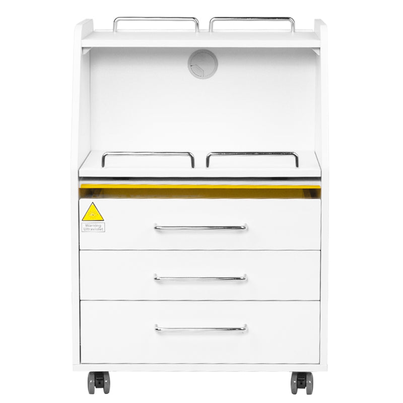 ActiveShop Podiatrist Trolley 601 White - front view showing the storage and construction details