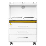 ActiveShop Podiatrist Trolley 601 White - front view showing the storage and construction details