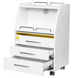 ActiveShop Podiatrist Trolley 601 White - front view showing the storage and construction details