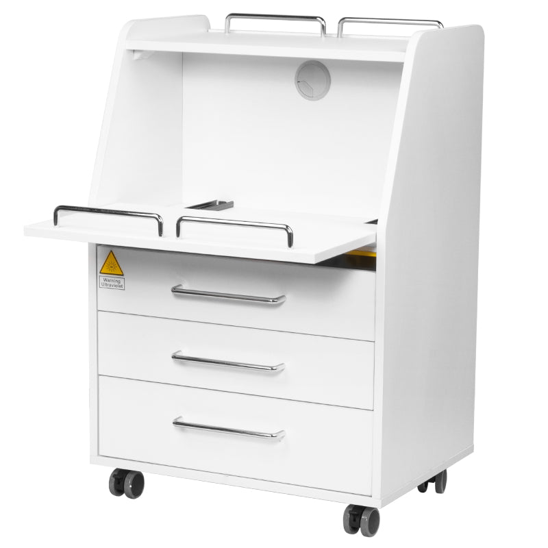 ActiveShop Podiatrist Trolley 601 White - front view showing the storage and construction details
