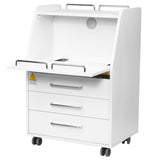 ActiveShop Podiatrist Trolley 601 White - front view showing the storage and construction details