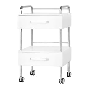 ActiveShop Podiatry Beauty Trolley 6051 White - front view showing the storage and construction details