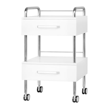 ActiveShop Podiatry Beauty Trolley 6051 White - front view showing the storage and construction details