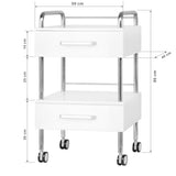 ActiveShop Podiatry Beauty Trolley 6051 White - front view showing the storage and construction details