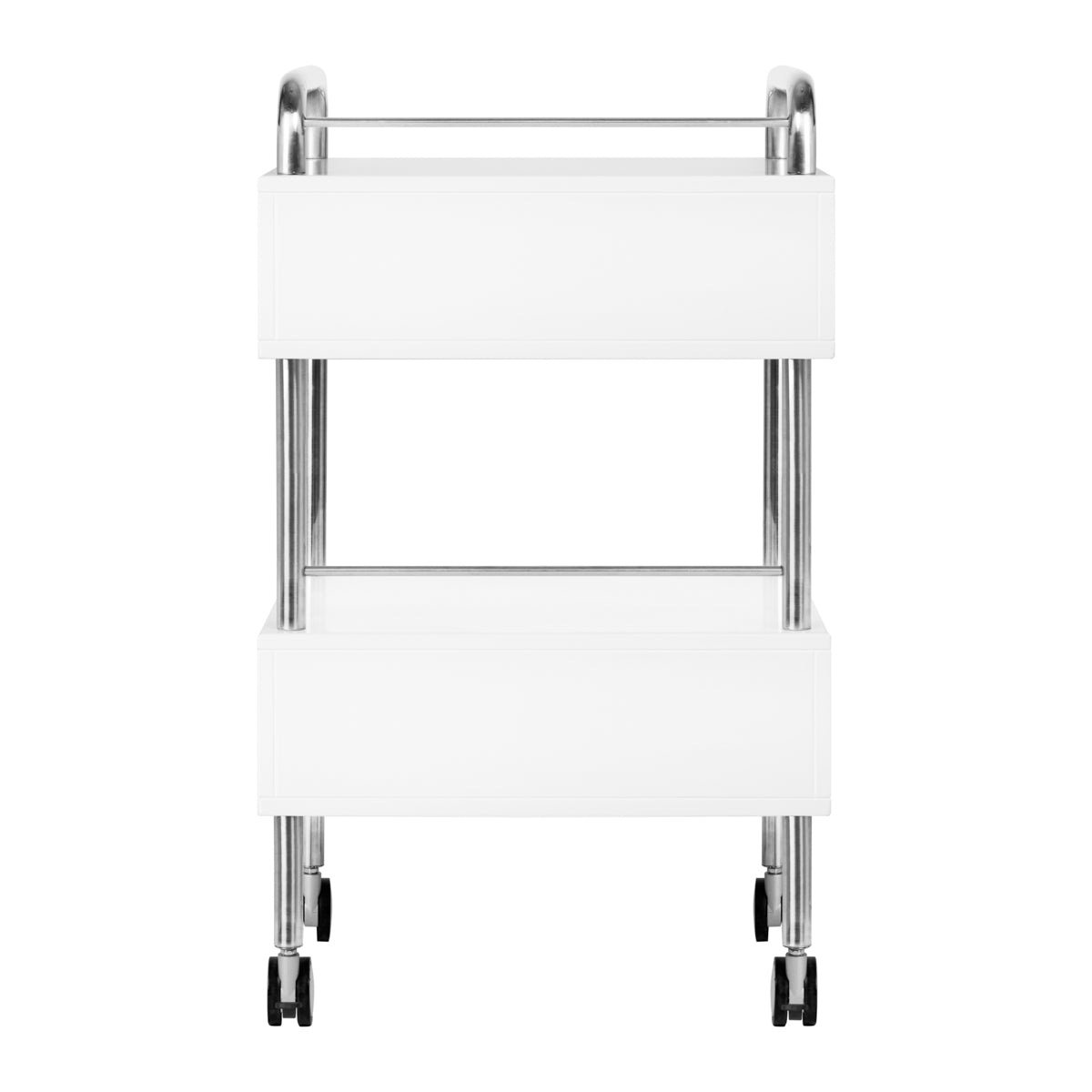 ActiveShop Podiatry Beauty Trolley 6051 White - front view showing the storage and construction details