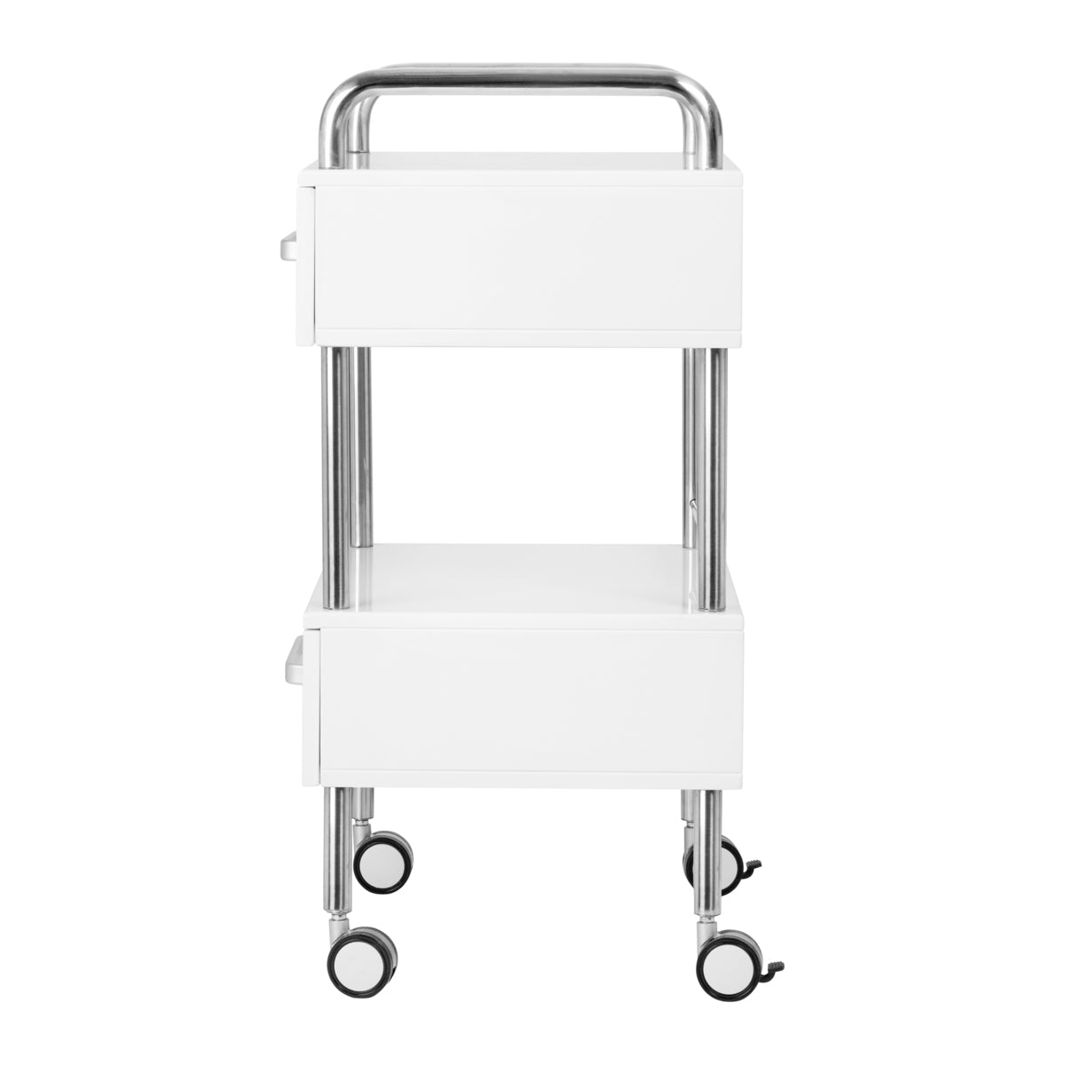 ActiveShop Podiatry Beauty Trolley 6051 White - front view showing the storage and construction details