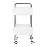 ActiveShop Podiatry Beauty Trolley 6051 White - front view showing the storage and construction details