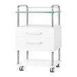ActiveShop Podiatry Beauty Trolley 6052 White - front view showing the storage and construction details