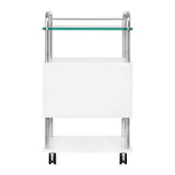 ActiveShop Podiatry Beauty Trolley 6052 White - front view showing the storage and construction details