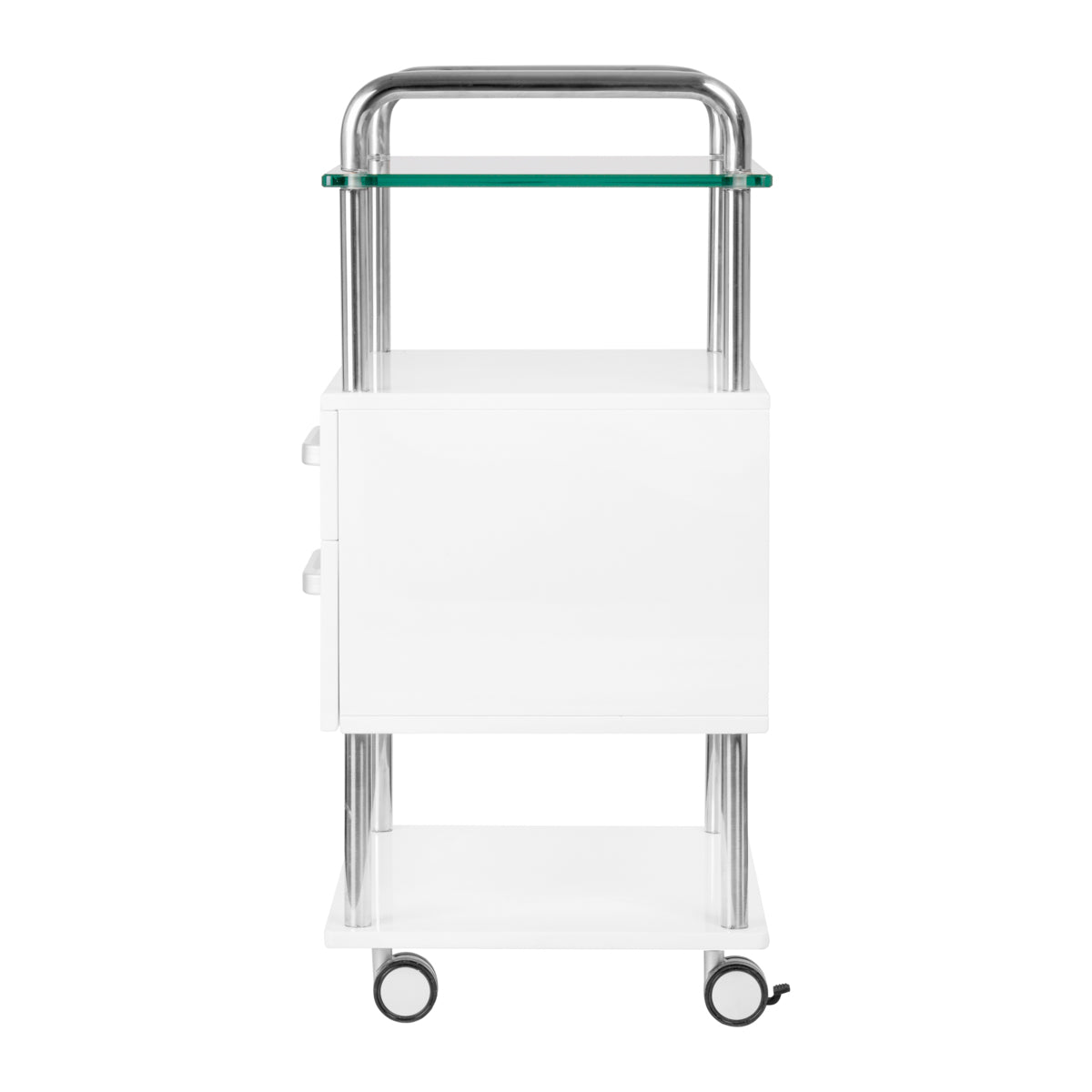 ActiveShop Podiatry Beauty Trolley 6052 White - front view showing the storage and construction details