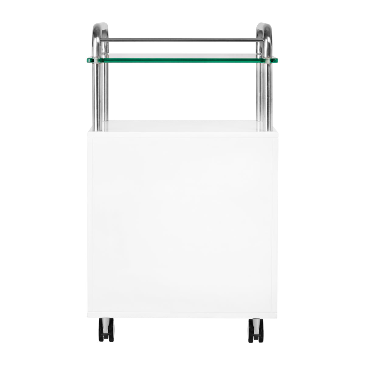 ActiveShop Podiatry Beauty Trolley 6053 White - front view showing the storage and construction details