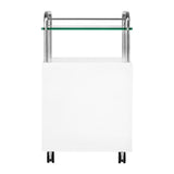 ActiveShop Podiatry Beauty Trolley 6053 White - front view showing the storage and construction details