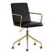 ActiveShop QS-OF211G Beauty Chair Black & Gold - full product view at an angle on a white background