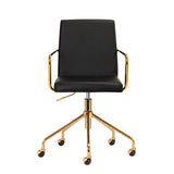 ActiveShop QS-OF211G Beauty Chair Black & Gold - full product view on a white background