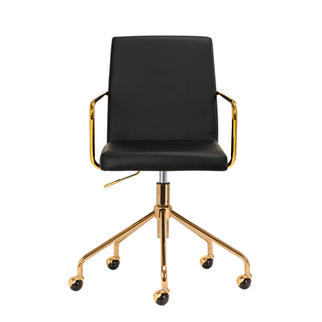ActiveShop QS-OF211G Beauty Chair Black & Gold - full product view on a white background