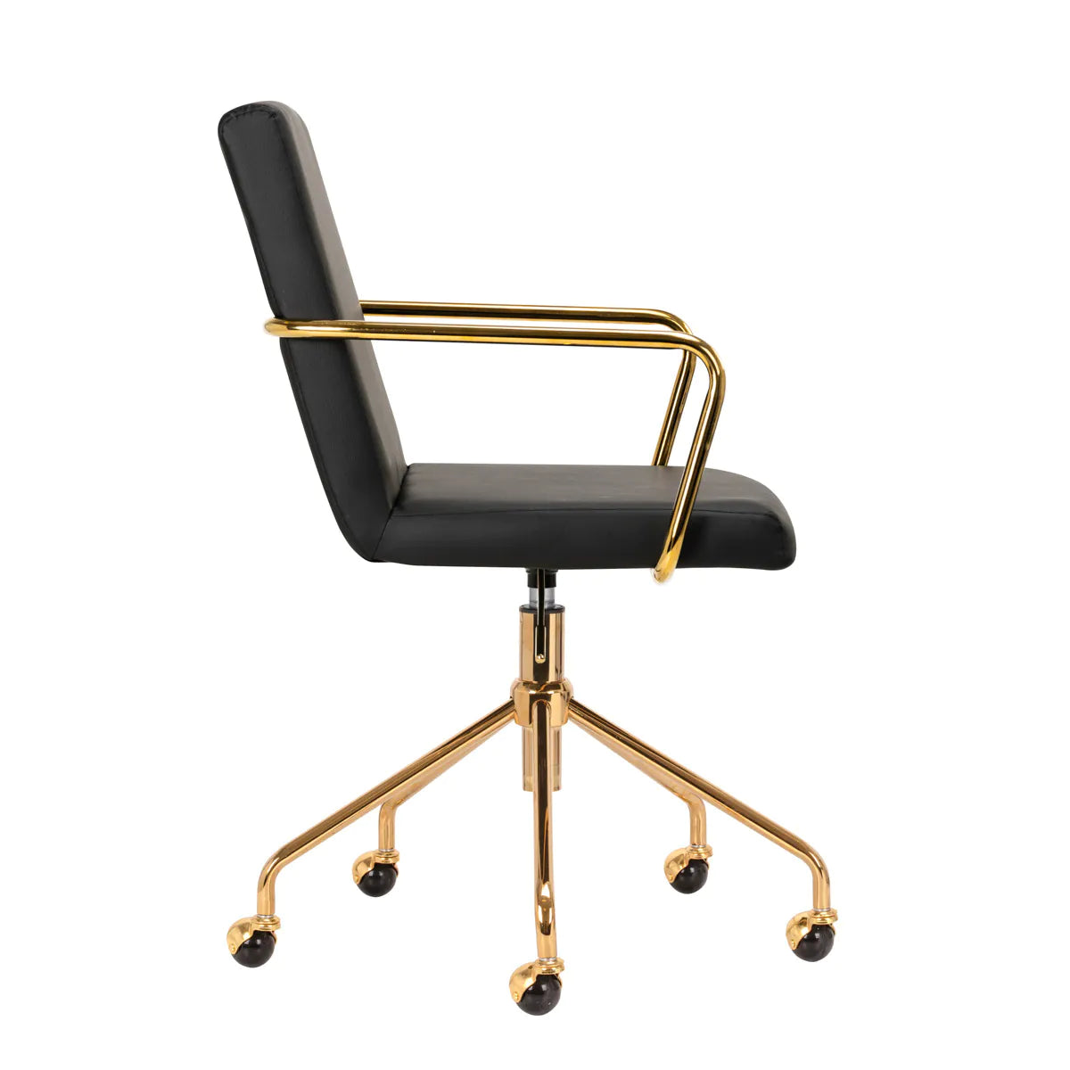 ActiveShop QS-OF211G Beauty Chair Black & Gold - full product view on a white background