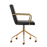 ActiveShop QS-OF211G Beauty Chair Black & Gold - full product view on a white background