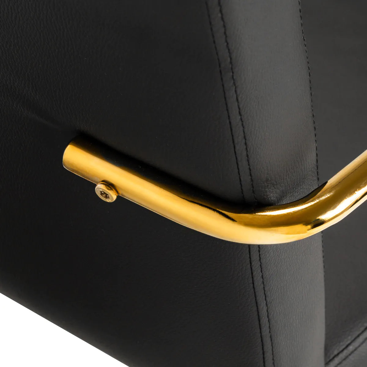 ActiveShop QS-OF211G Beauty Chair Black & Gold - close-up of the upholstery and construction details