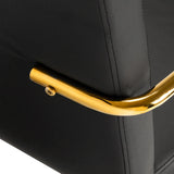 ActiveShop QS-OF211G Beauty Chair Black & Gold - close-up of the upholstery and construction details