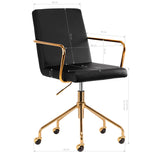 ActiveShop QS-OF211G Beauty Chair Black & Gold - close-up of the upholstery and adjustment details