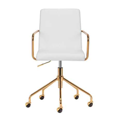 ActiveShop QS-OF211G Beauty Chair Gold & Light Grey - full product view on a white background