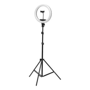 ActiveShop 13-inch LED ring light with black tripod, three-quarter view
