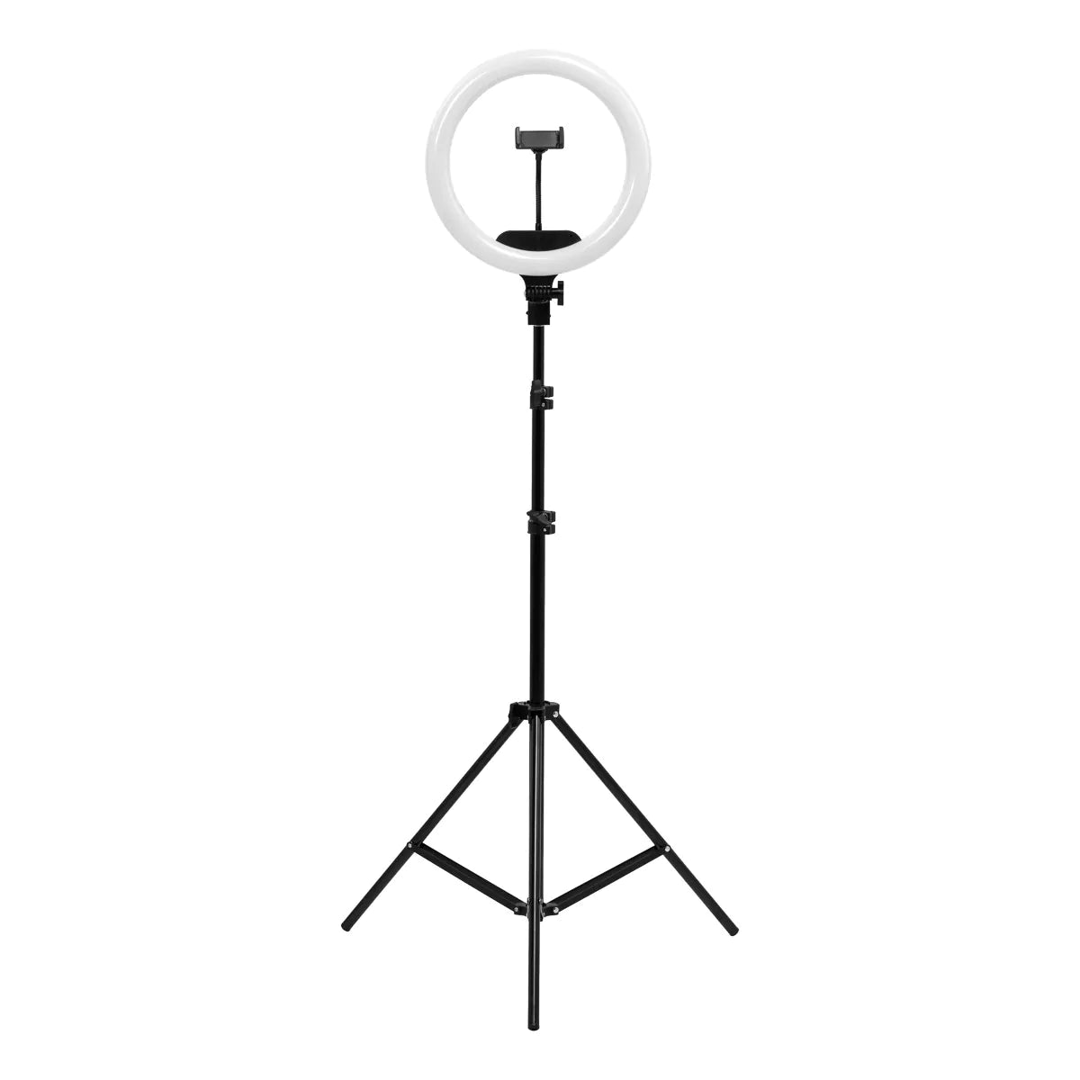 ActiveShop 13-inch LED ring light with black tripod, full front view