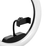 Close-up of the flexible smartphone holder fitted inside the ActiveShop ring light